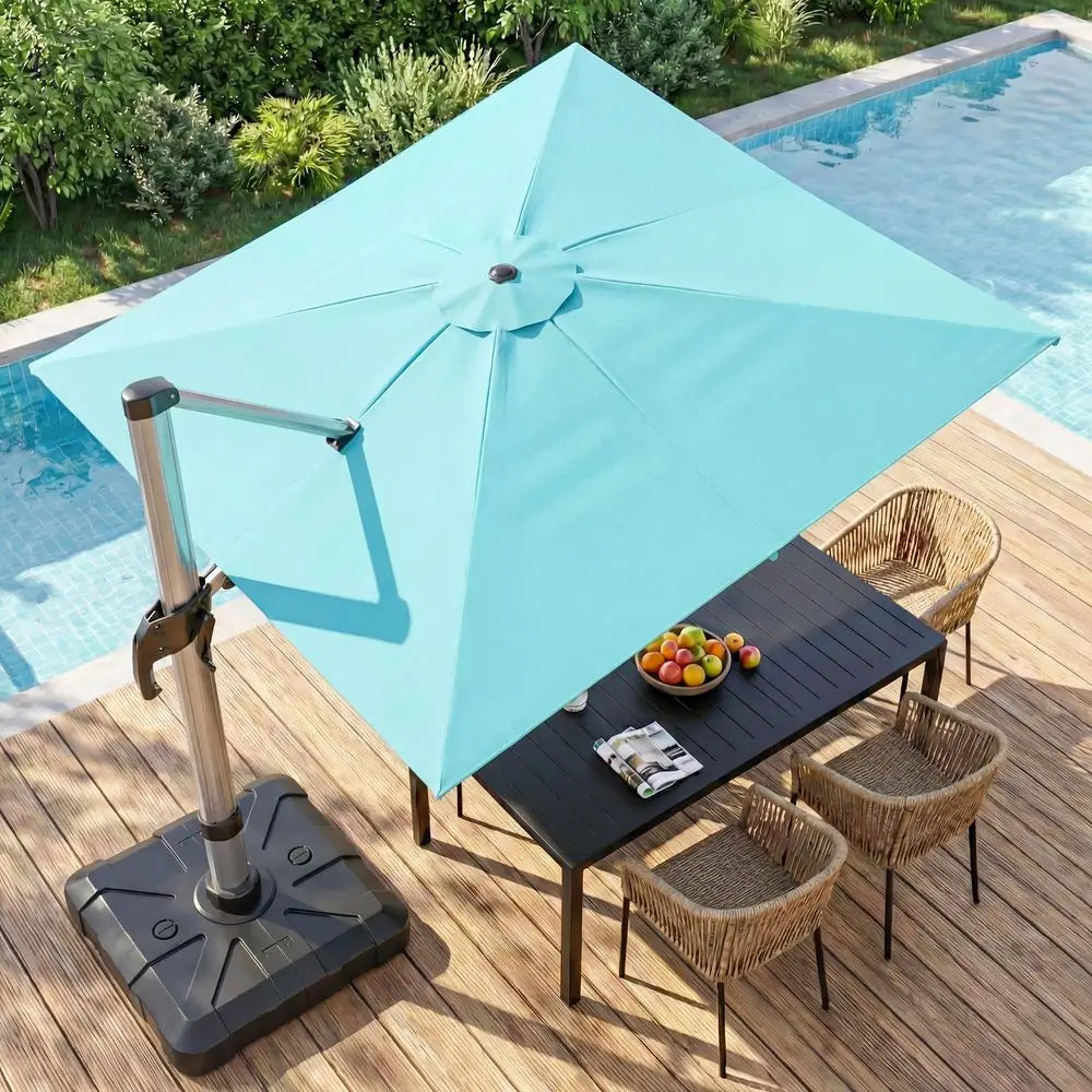8 x 8 patio umbrella PURPLE LEAF Market 8' 8' Square Tilt Gray Ribs Outdoor This creates an open Deluxe 8' x 8' Sunbrella