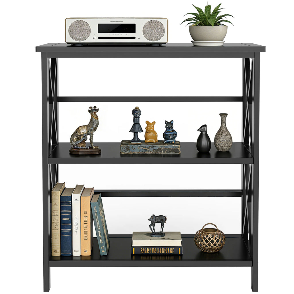3 Tier Bookshelf Heavy Duty Metal Storage Shelving Unit – Adjustable Wire Rack Organizer