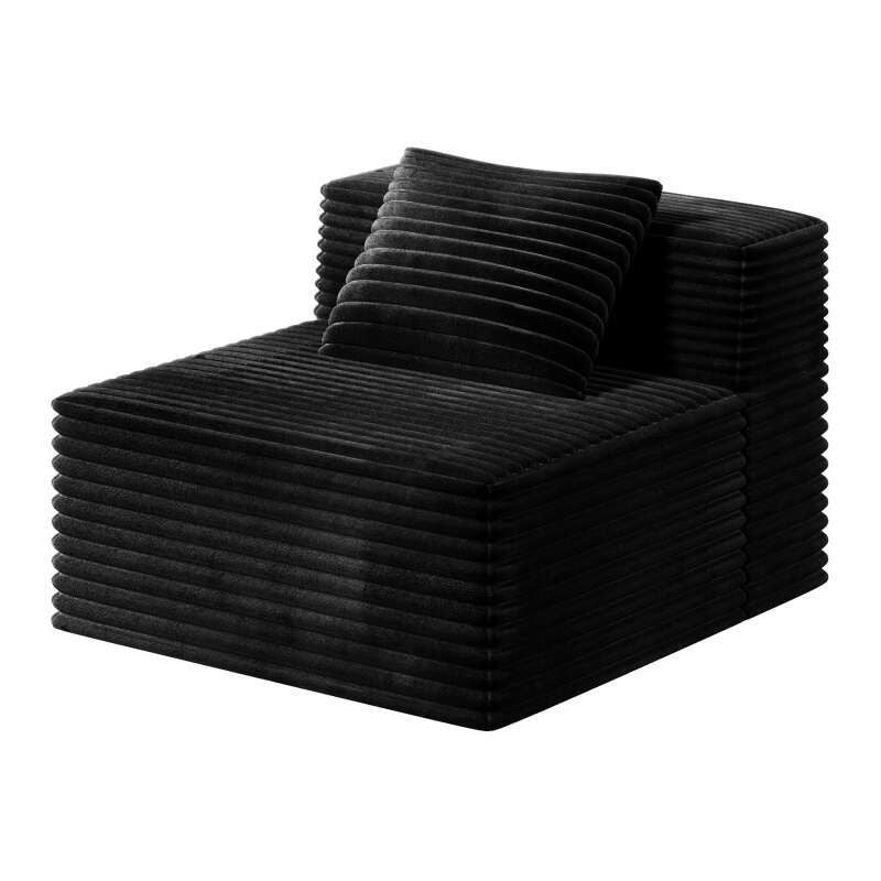 Modern Corduroy Sectional Sofa – Modular Foam Couch with Plush Cushions