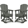 All-Weather HDPE Swivel Glider Chair Set of 2 with 360° Rotation & Smooth Movement – Outdoor Adirondack Patio Chairs