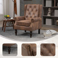Modern PU Leather Accent Chair – Upholstered Lounge Armchair with Wood Legs