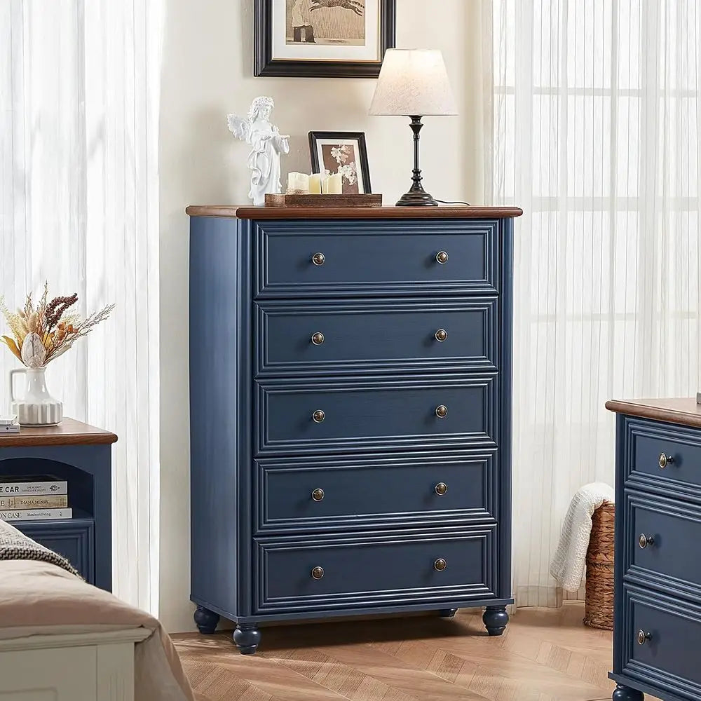 3-Piece Wooden Bedroom Furniture Set with 7-Drawer Dresser, 5-Drawer Chest & Nightstand – Rustic