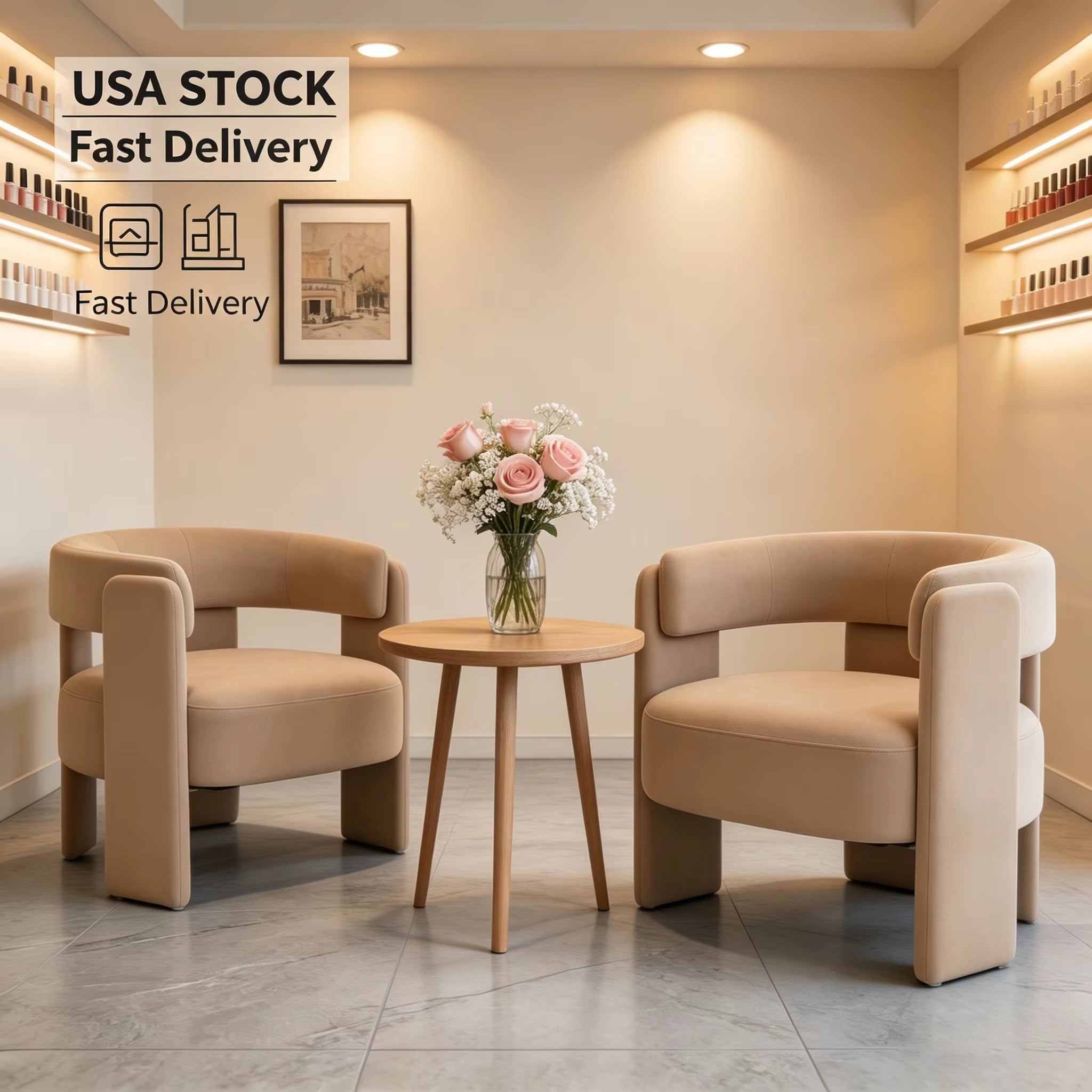 Luxury Velvet Swivel Accent Chair – Modern Wingback Leisure Chair