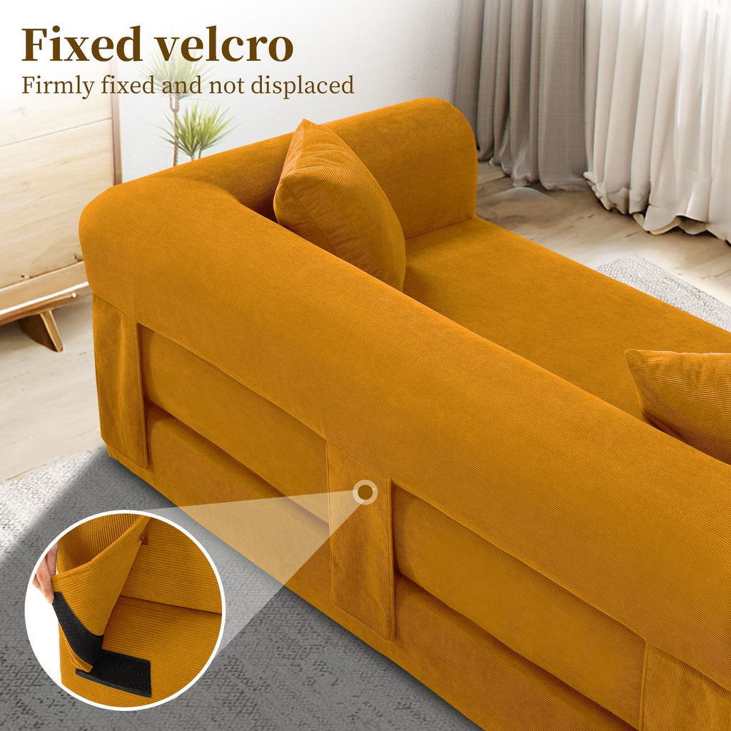 80" Queen Convertible Sofa Bed, No Assembly Modern Boneless Couch Sofa in Box
