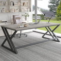 Large Industrial Double Workstation Desk for Two – Light Grey Oak