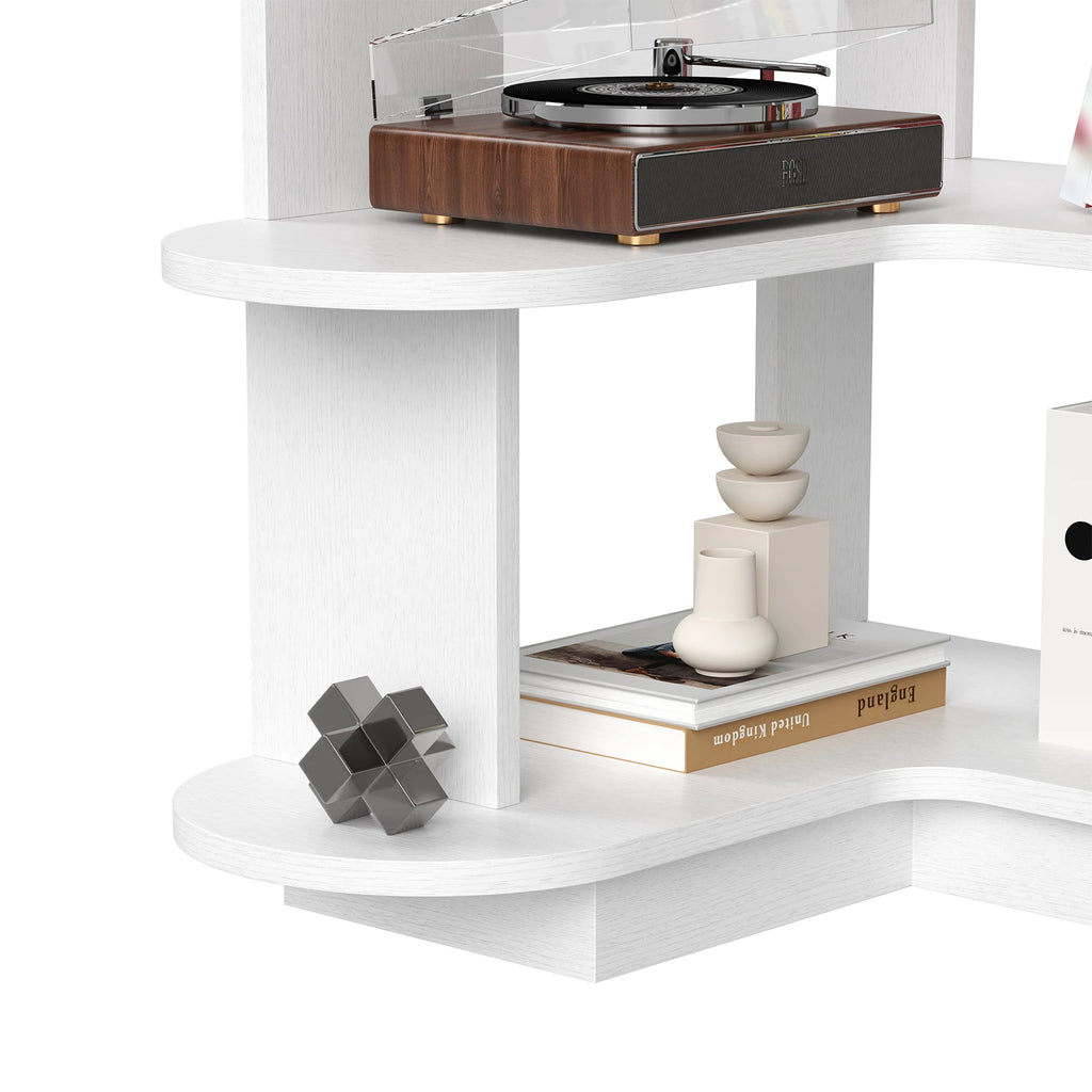 5-Tier Corner Bookshelf,L-Shaped Bookcase Freestanding Storage Shelf & Display Stand for Living Room, Office, Bedroom