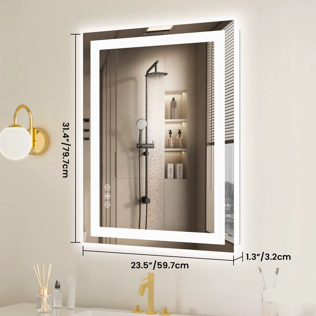 LED Bathroom Mirror with Anti-Fog & Adjustable Lighting – Dimmable Vanity Mirror