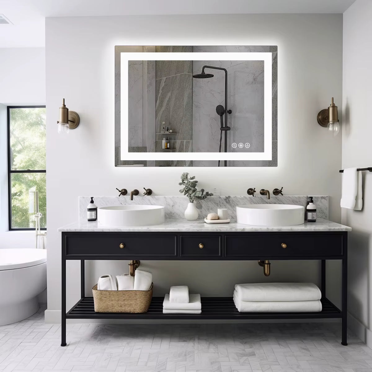 LED Bathroom Mirror with Anti-Fog & Adjustable Lighting – Dimmable Vanity Mirror