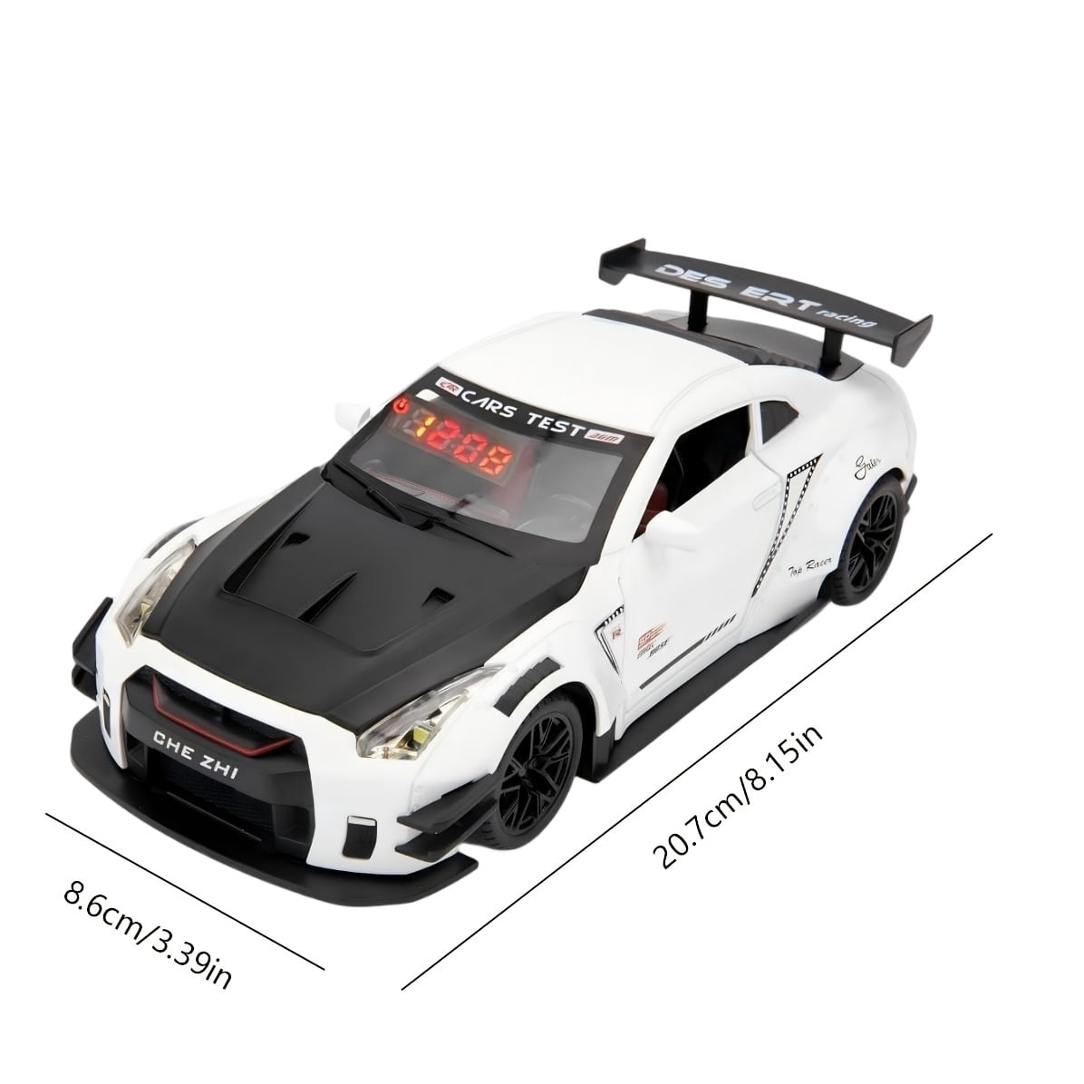 Hypercar Alarm Clock, Realistic Engine Sound with Light Show, Clear Digital Display, Spray Effect, Hypercar Model with Digital Clock, Desk Decor, Unique Gift for Car Enthusiasts