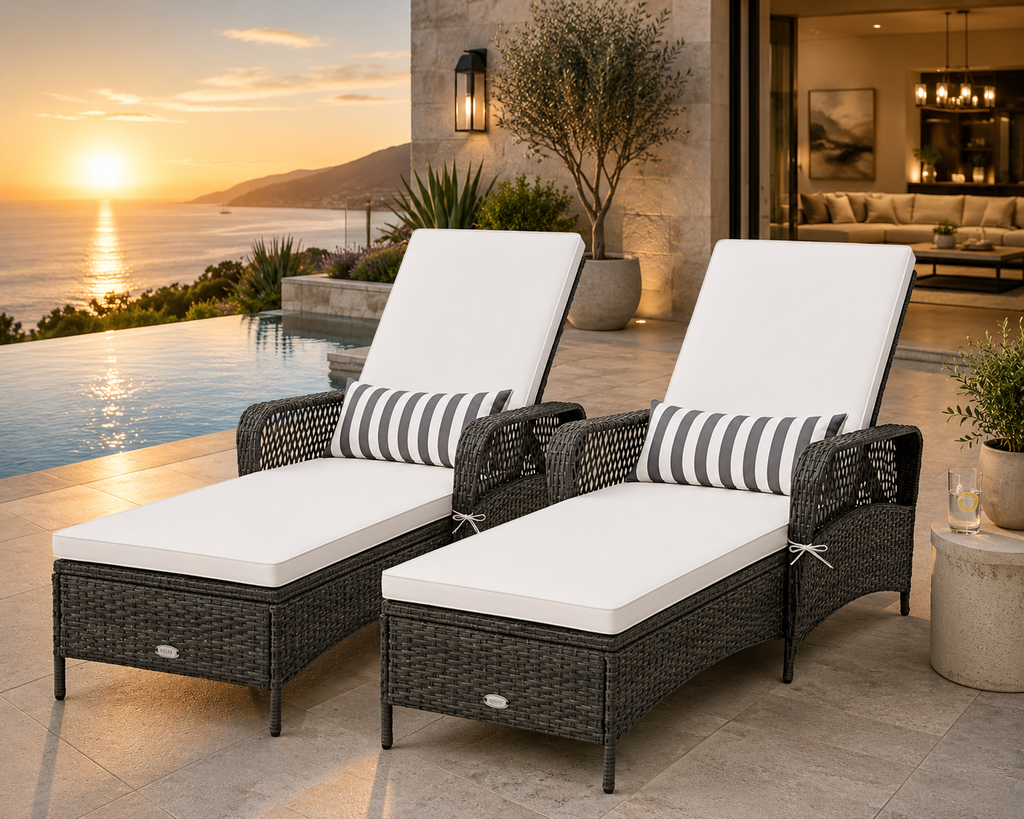 Outdoor Chaise Lounge Chair, All Aluminum Frame and Textilene Fabric, Fully Flat Adjustable Reclining Patio Lounger for Poolsid