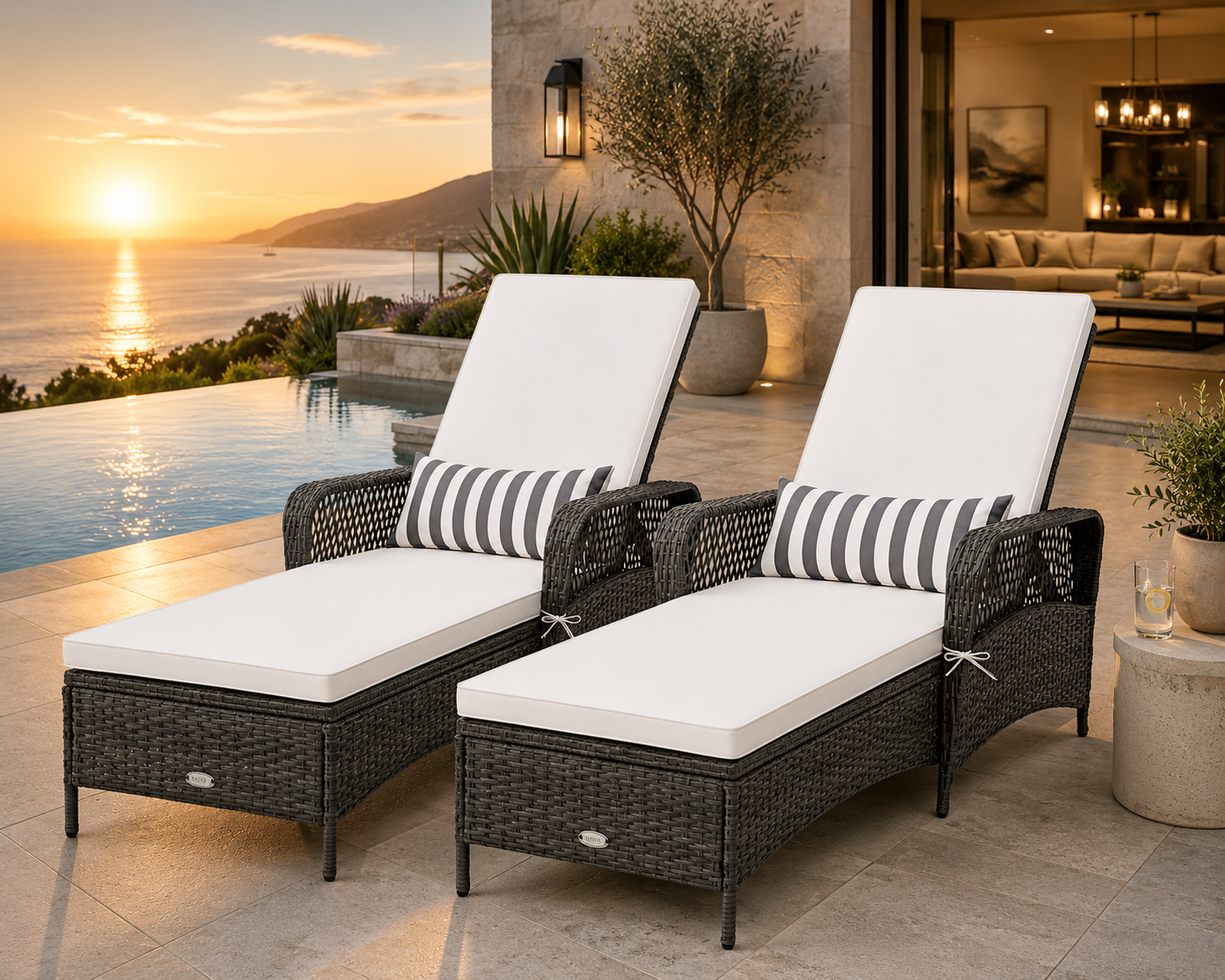 Outdoor Chaise Lounge Chair, All Aluminum Frame and Textilene Fabric, Fully Flat Adjustable Reclining Patio Lounger for Poolsid