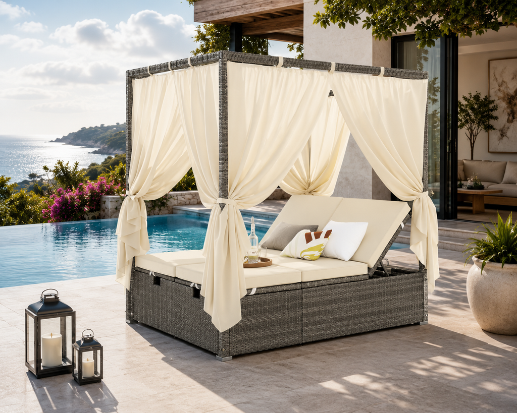 LEAF Outdoor Chaise Lounge with Wheels Aluminum Pool Lounge Chairs Set of 2 Faderesistant Patio Chaise Lounge with 5 Position R