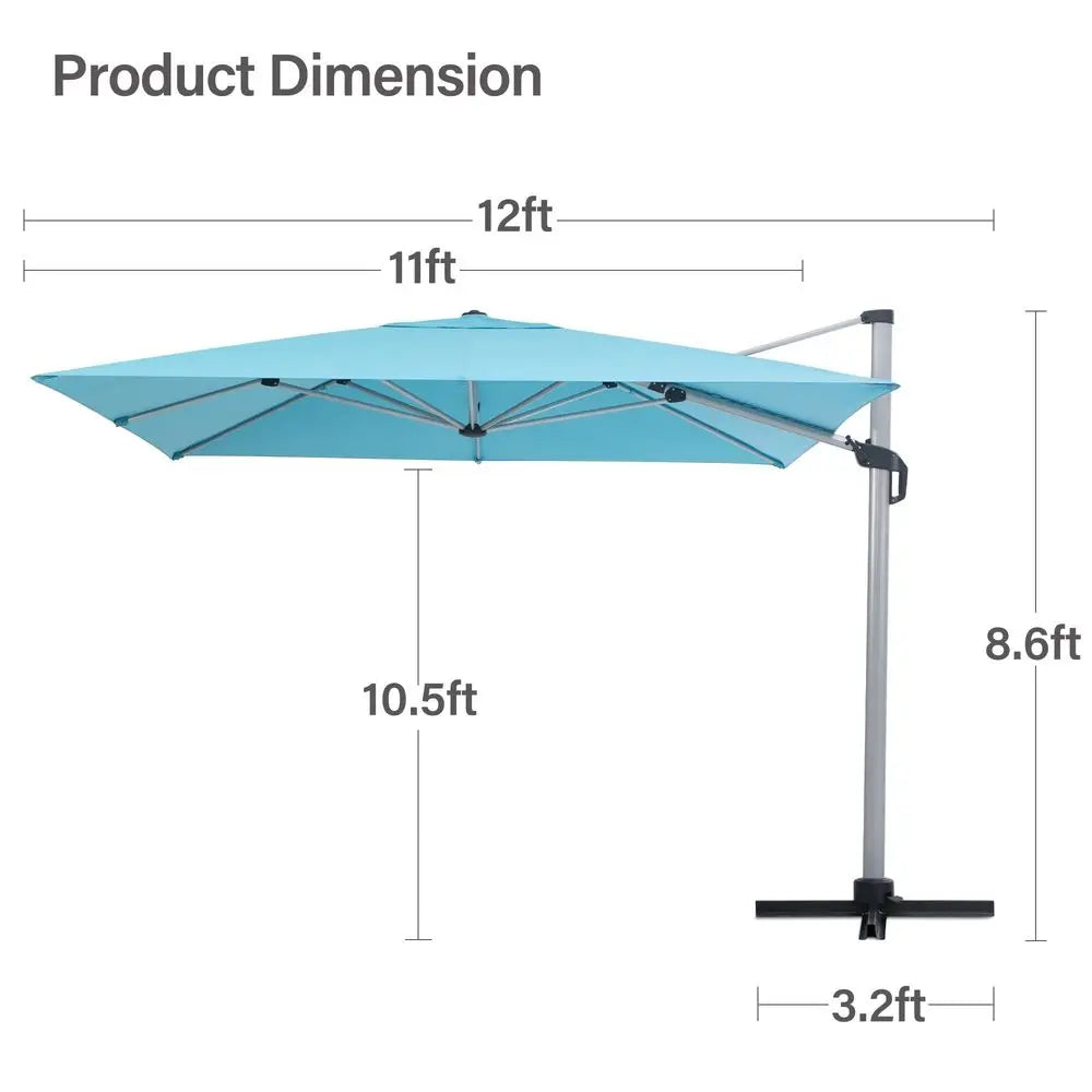 10 FT Patio Umbrella | 360° Swivel & Tilt, 8 Fiberglass Ribs, Cross Base