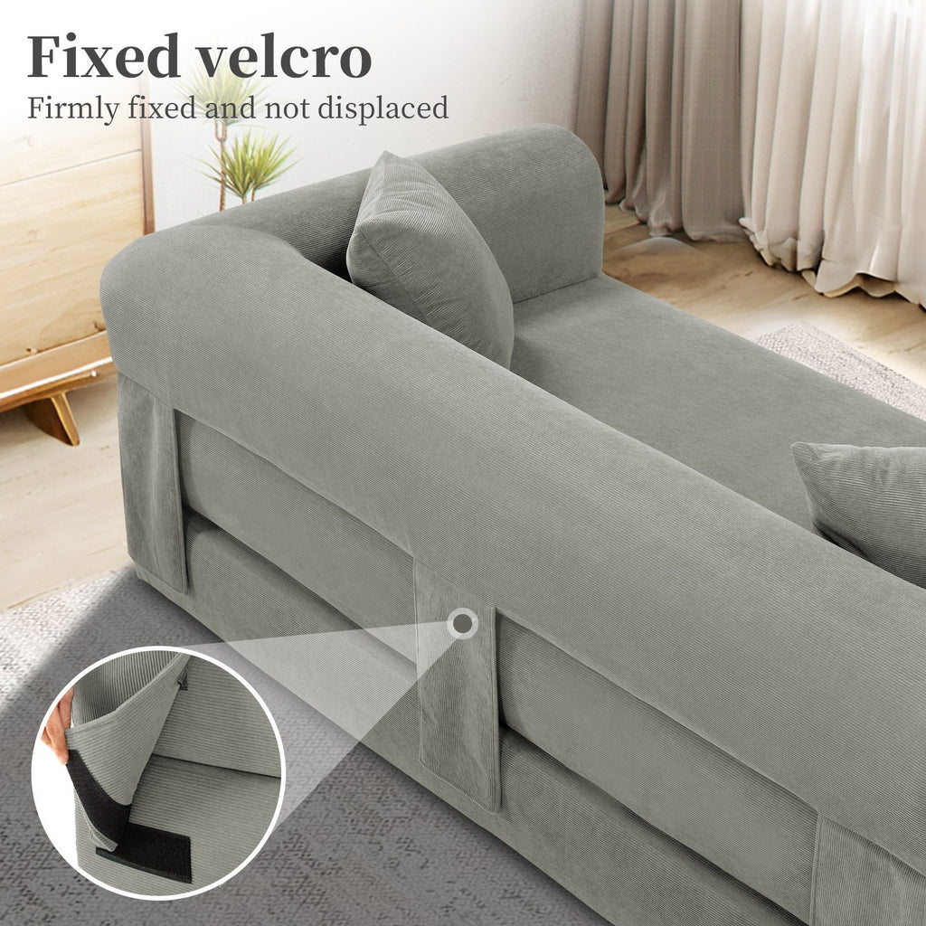 80" Queen Convertible Sofa Bed, No Assembly Modern Boneless Couch Sofa in Box