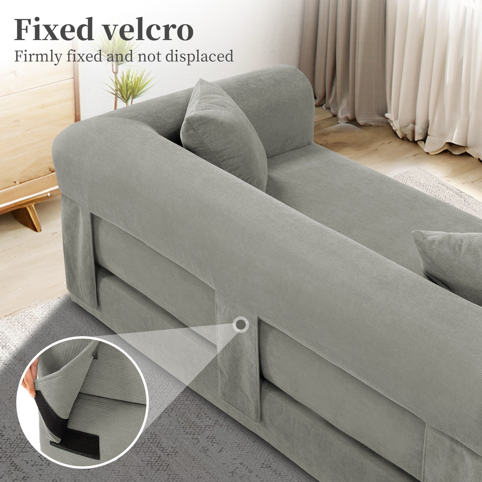 80" Queen Convertible Sofa Bed, No Assembly Modern Boneless Couch Sofa in Box