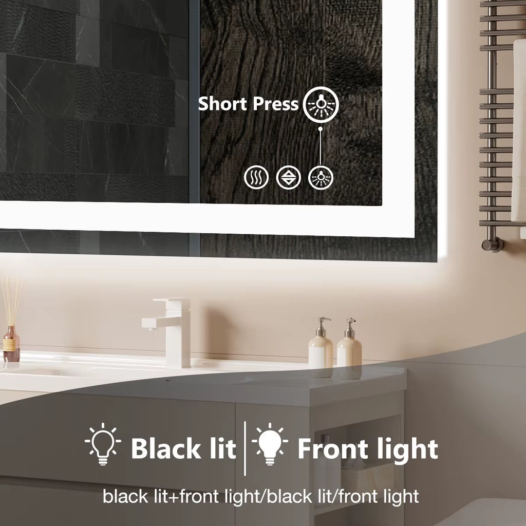 LED Bathroom Mirror with Anti-Fog & Adjustable Lighting – Dimmable Vanity Mirror