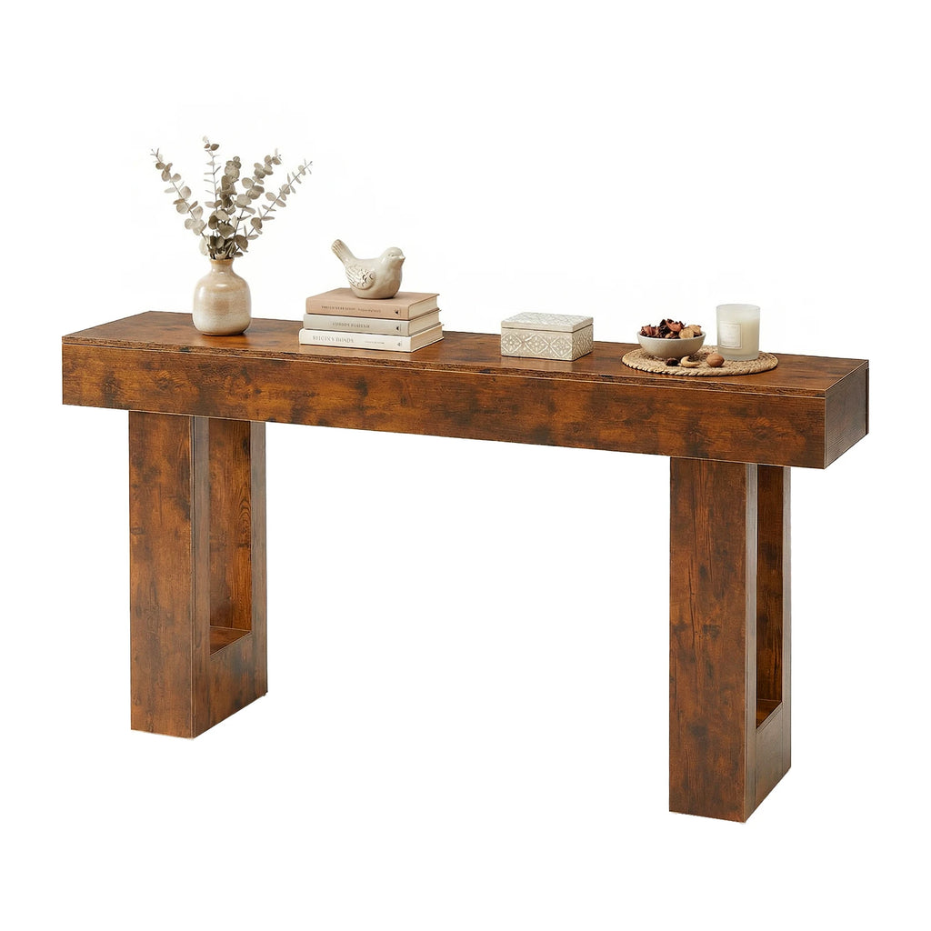 Farmhouse Console Table – 63 Inch Wooden Entryway & Sofa Table