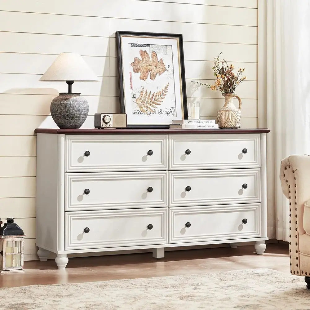 4-Piece Wooden Bedroom Furniture Set: 54 Wide Dresser & 43.5 Tall Chest with 18 Nightstands and Charging Stations