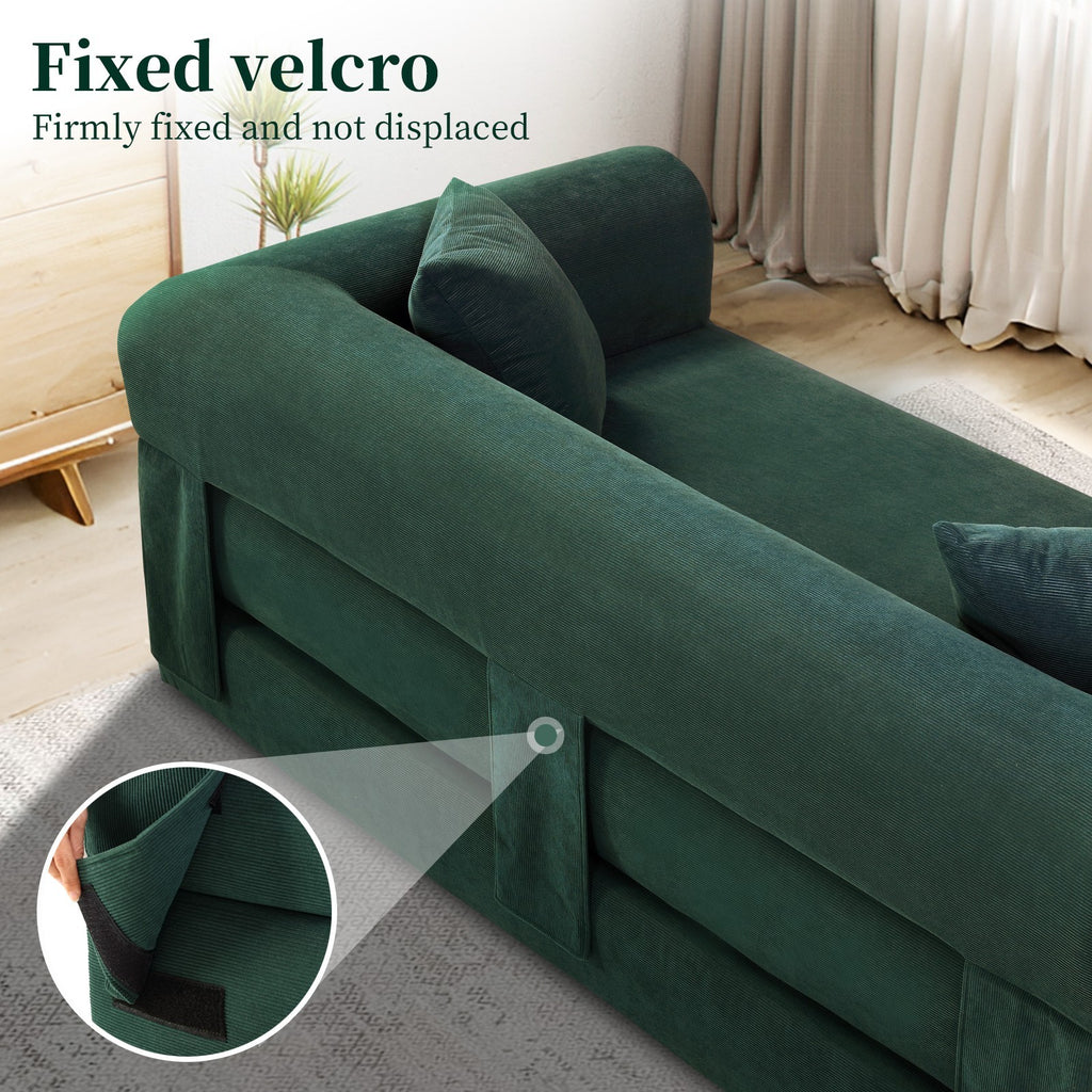 80" Queen Convertible Sofa Bed, No Assembly Modern Boneless Couch Sofa in Box