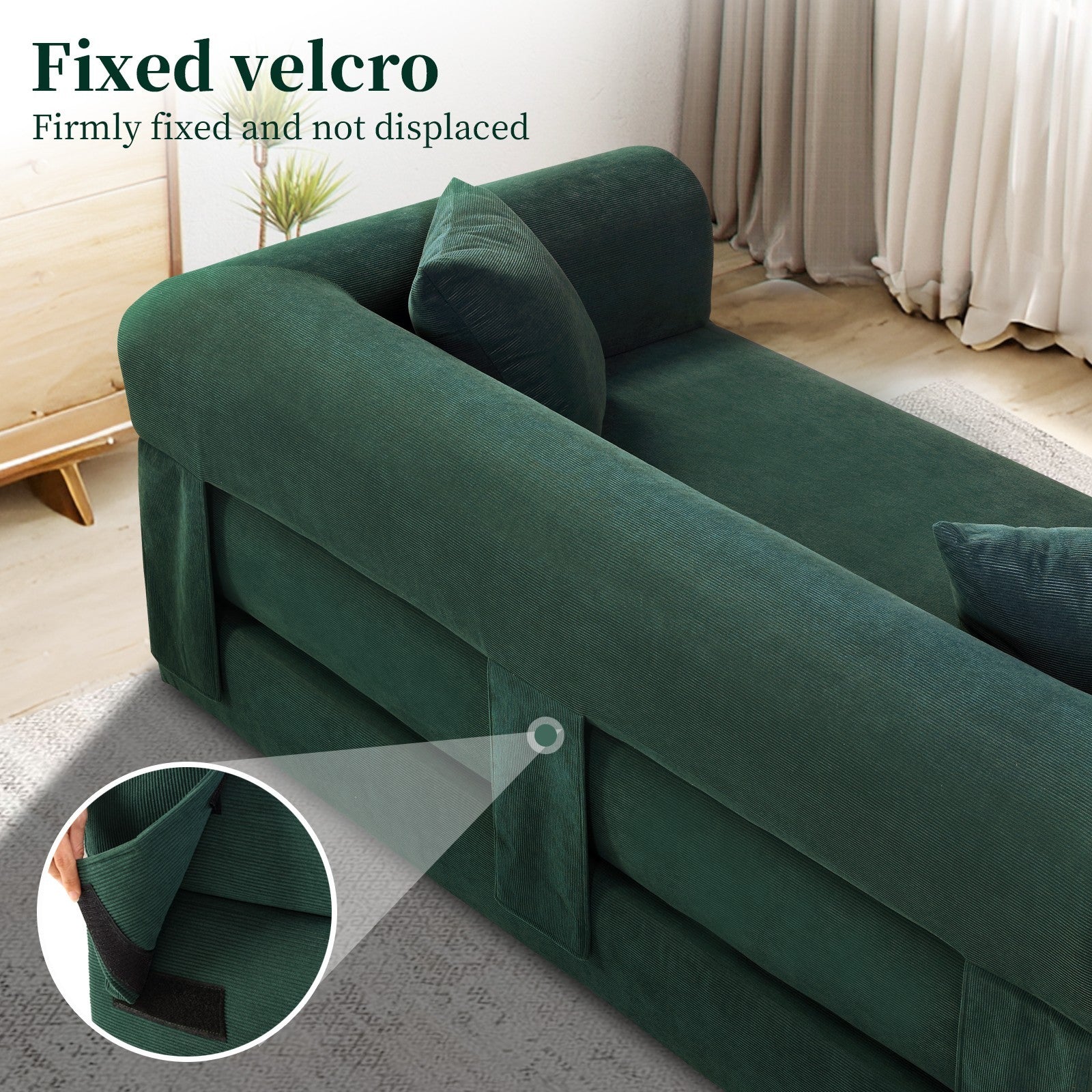 80" Queen Convertible Sofa Bed, No Assembly Modern Boneless Couch Sofa in Box