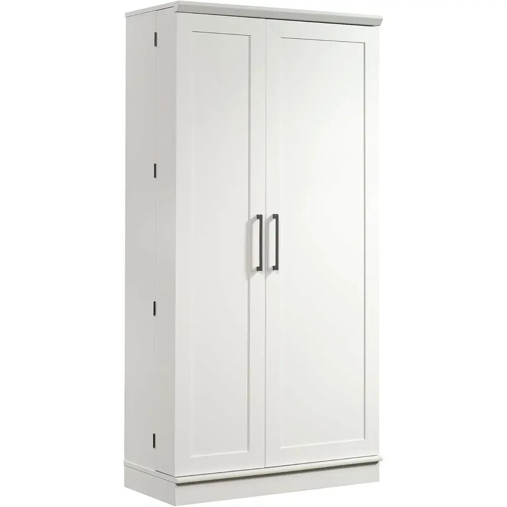 Kitchen Storage Cabinet with Swing Doors & Adjustable Shelves – Soft White Pantry Storage Cabinet