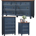 3-Piece Wooden Bedroom Furniture Set with 7-Drawer Dresser, 5-Drawer Chest & Nightstand – Rustic