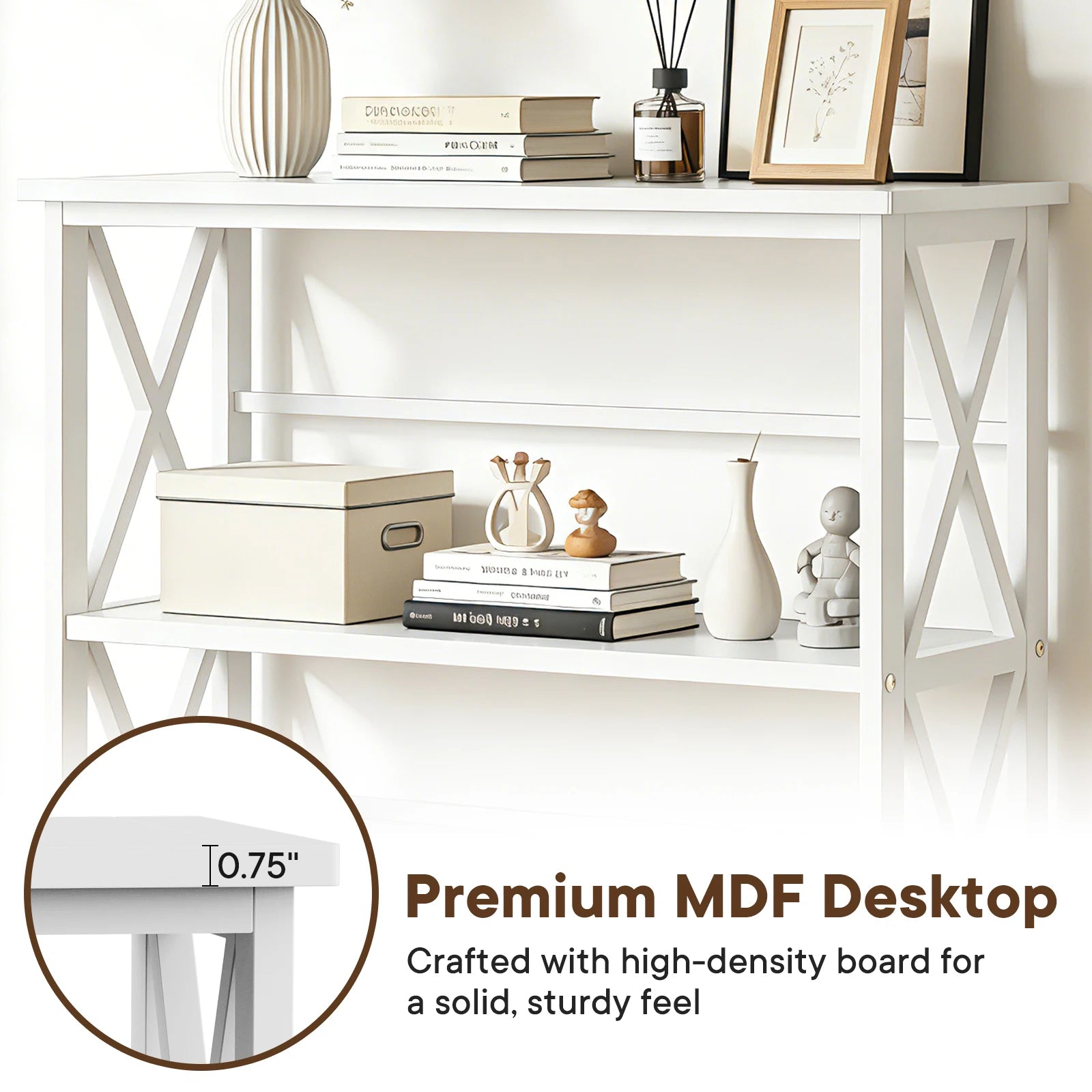 3 Tier Bookshelf Heavy Duty Metal Storage Shelving Unit – Adjustable Wire Rack Organizer