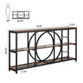 70.9-Inch Extra Long Console Table with 3-Tier Storage Shelves – Farmhouse Entryway & Sofa Table