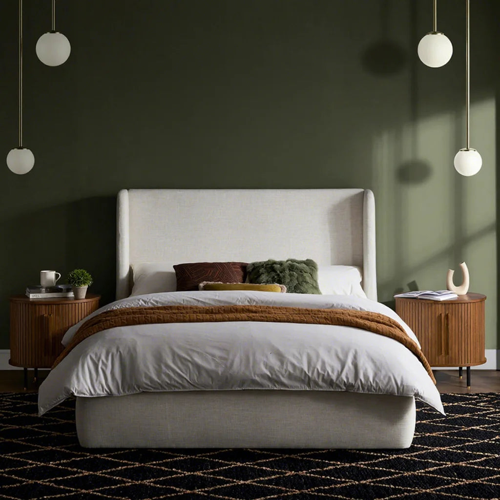 Modern Teddy Fabric Upholstered Bed Frame – Adjustable Queen & King Platform Bed