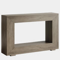Rustic Industrial Horn Round Console Table with Storage – Handmade Entryway Sofa Table