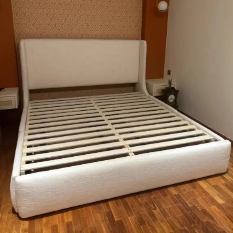 Modern Teddy Fabric Upholstered Bed Frame – Adjustable Queen & King Platform Bed
