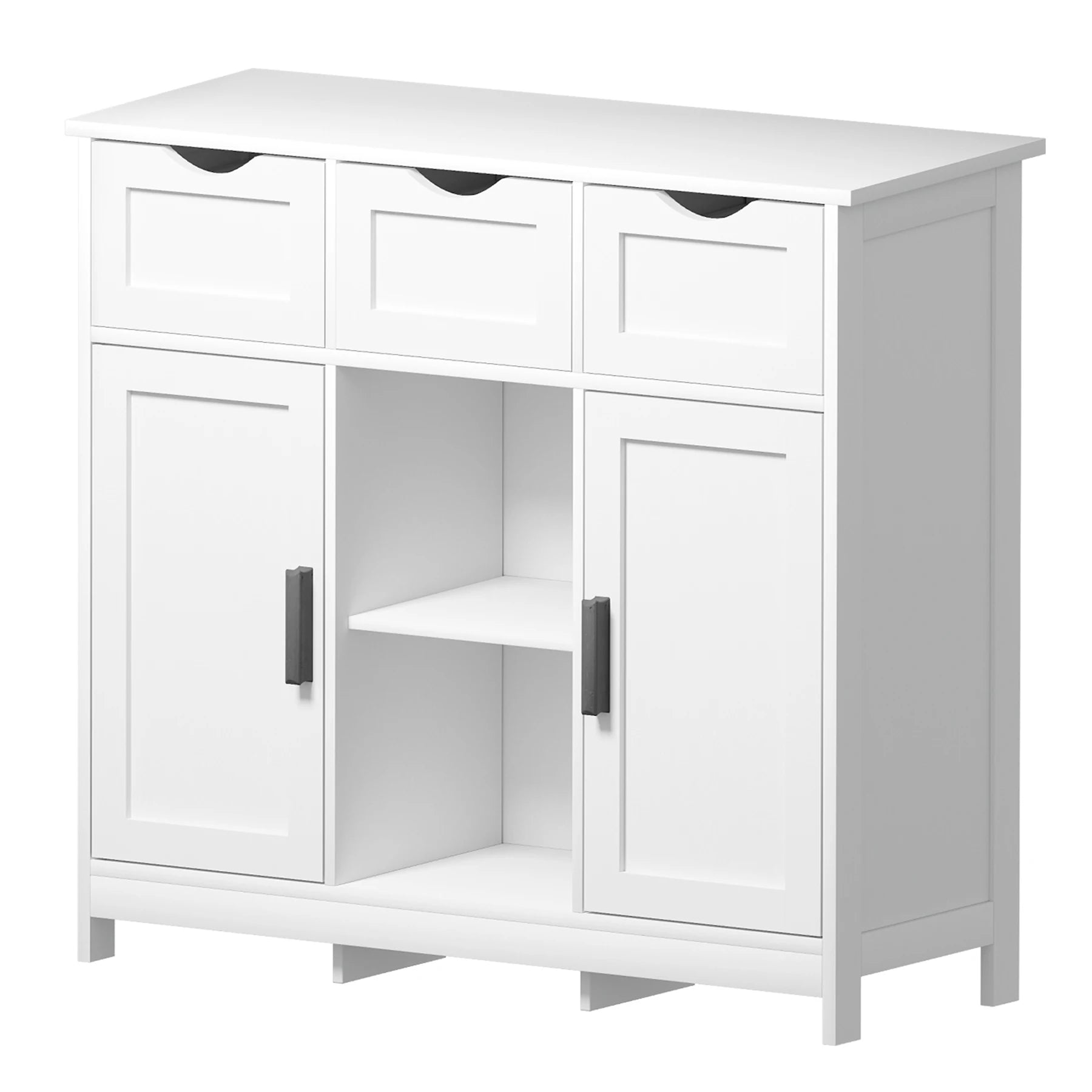 Modern Storage Cabinet with Drawers & Adjustable Shelves – Multi-Purpose Sideboard Organizer