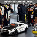 Hypercar Alarm Clock, Realistic Engine Sound with Light Show, Clear Digital Display, Spray Effect, Hypercar Model with Digital Clock, Desk Decor, Unique Gift for Car Enthusiasts
