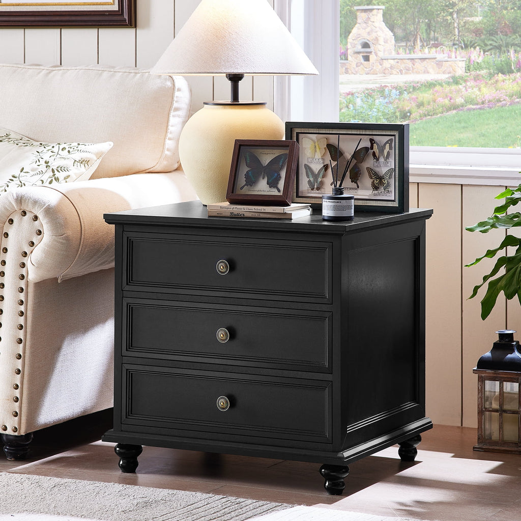 Nightstand with 3 Drawers, Bedside Table for Bedroom, Spacious Storage Cabinet for Living Room,Closet - Light Blue