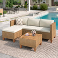 3-Piece Patio Furniture Conversation Set, Weather-Resistant Wicker Outdoor Sectional Sofa Set with Table & Cushions, Small Balcony & Porch Friendly