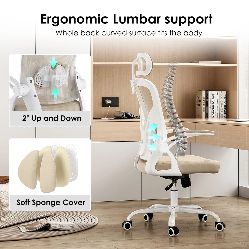 Ergonomic Office Chair, Home Office Desk Chair with Headrest, High Back Computer Chair