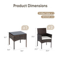 3-Piece Outdoor Patio Furniture Set – All-Weather Rattan Bistro Conversation Set