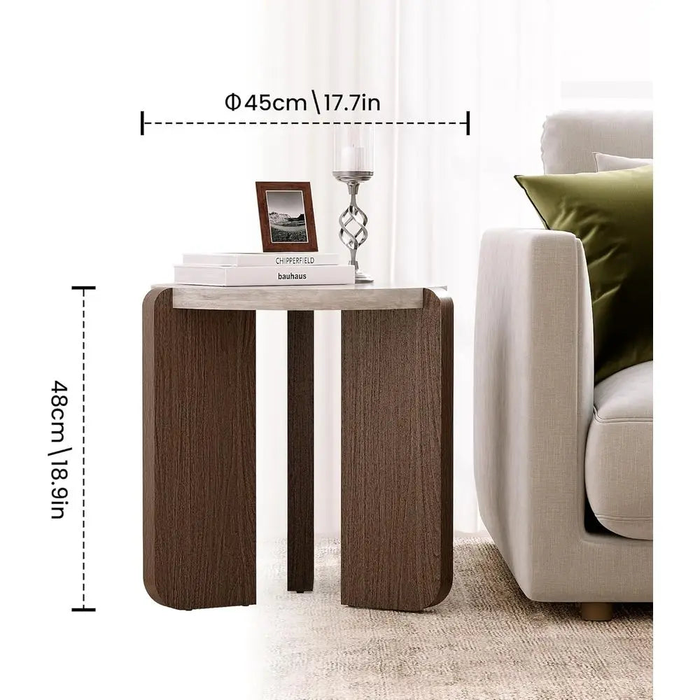 3-Piece Marble Living Room Coffee and End Table Set for Small Spaces, Easy Assembly
