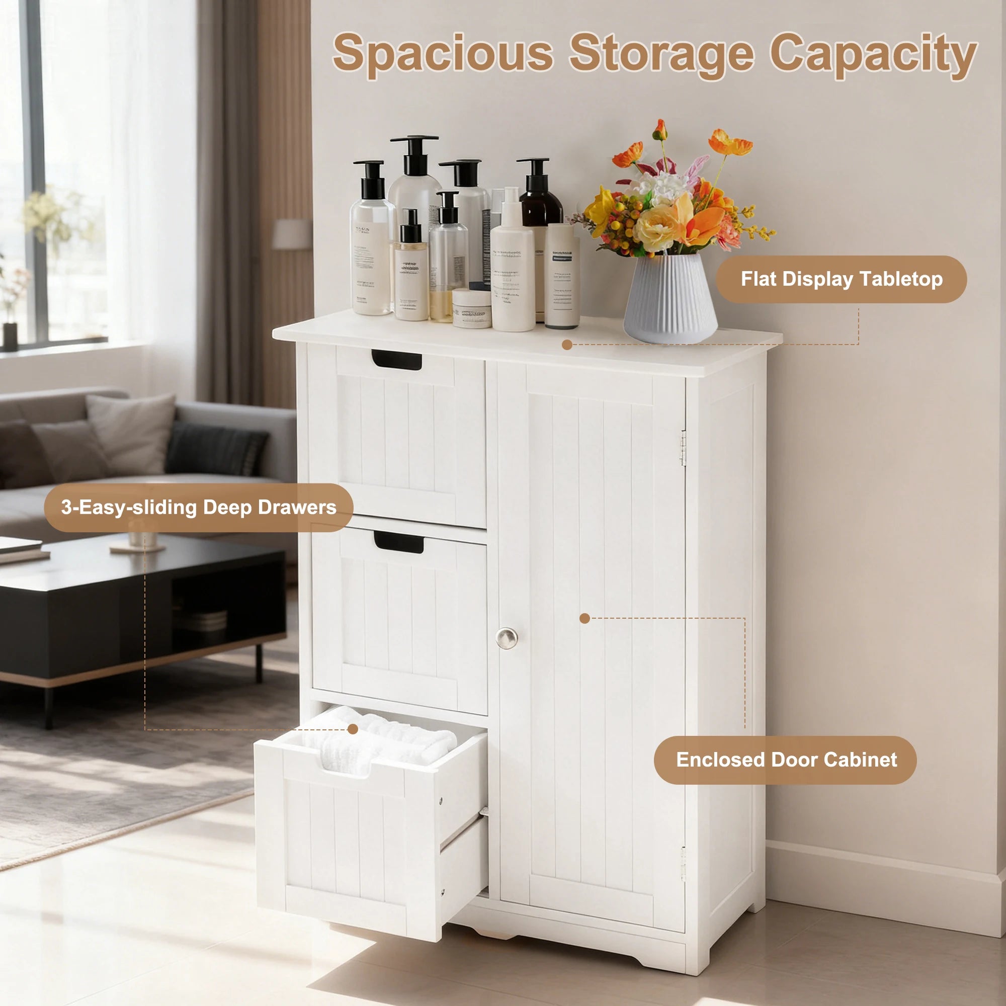 Modern 6 Drawer Dresser Chest – Spacious Bedroom Storage Organizer