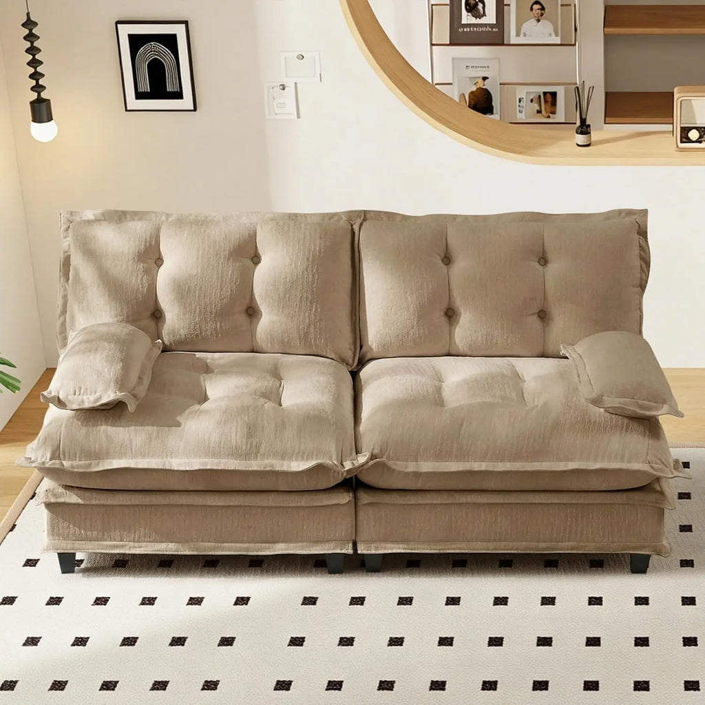 77" Modular Sectional Sofa-Chenille Deep 2 Seater Cloud Couch, Button Seat Cushions for Living Room & Apartment,, Customized