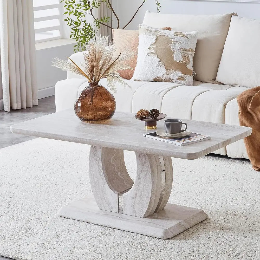 Modern Marble Coffee Table with Planetary Veins & Storage for Stylish Living Rooms