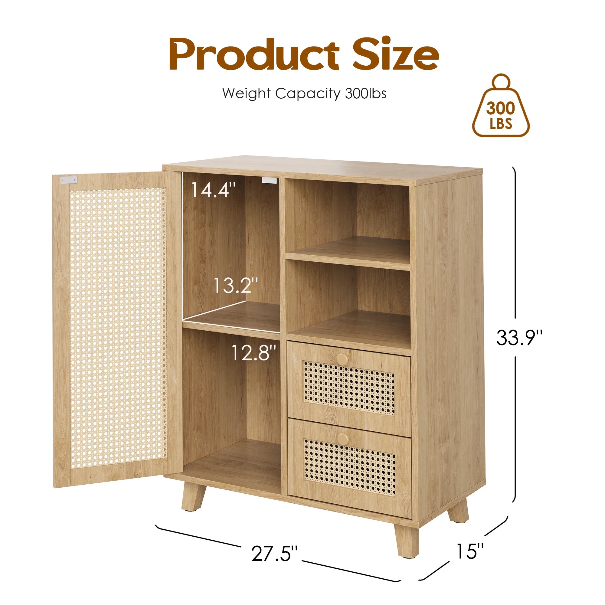 47" Sideboard Cabinet with Wine Racks, Buffet Table with Storage, Wine Bar Furniture for Dining Room, Kitchen, Living Room