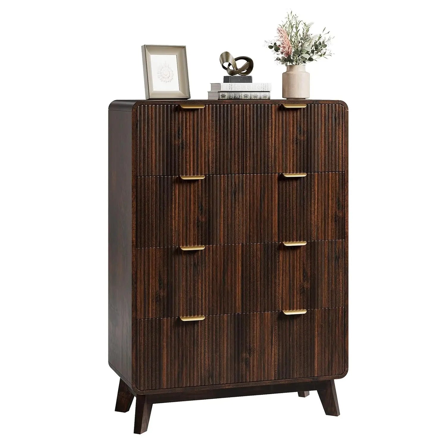 Fluted 59.1" Wide Modern Dresser for Bedroom with 9 Drawers, Tall Chest of Drawers with Metal Handle, Wooden, Customized