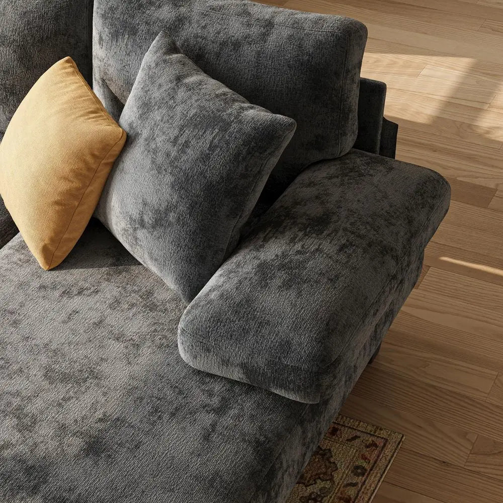 Compressed Sofa, Convertible Sofa Bed, Corduroy Compression Boneless Couch with Pillow, Comfy Modular Foldable Floor Sleeper So