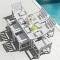 Weather-Resistant 7-Piece Patio Dining Set with Table & 6 Chairs – White