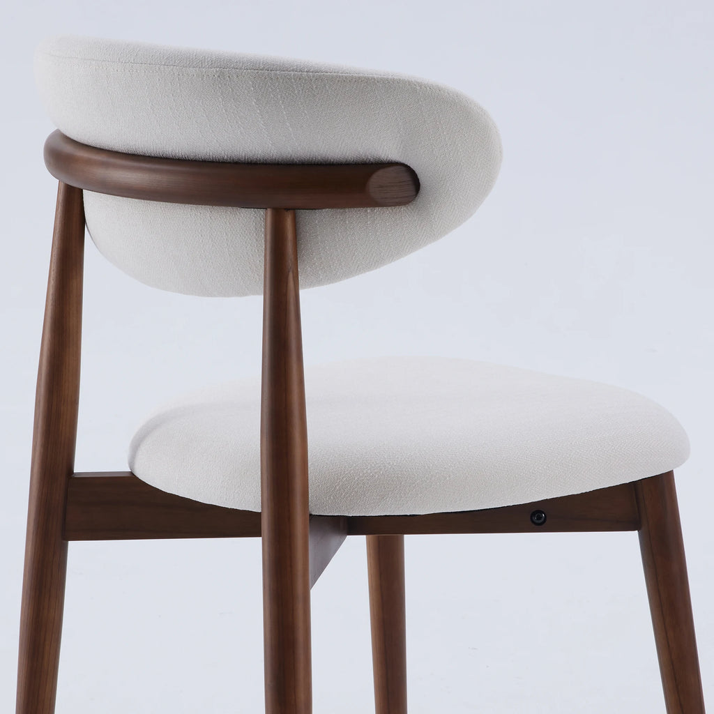 Solid Wood Dining Chairs Set of 2 with Modern Fabric Upholstered for Dining Room