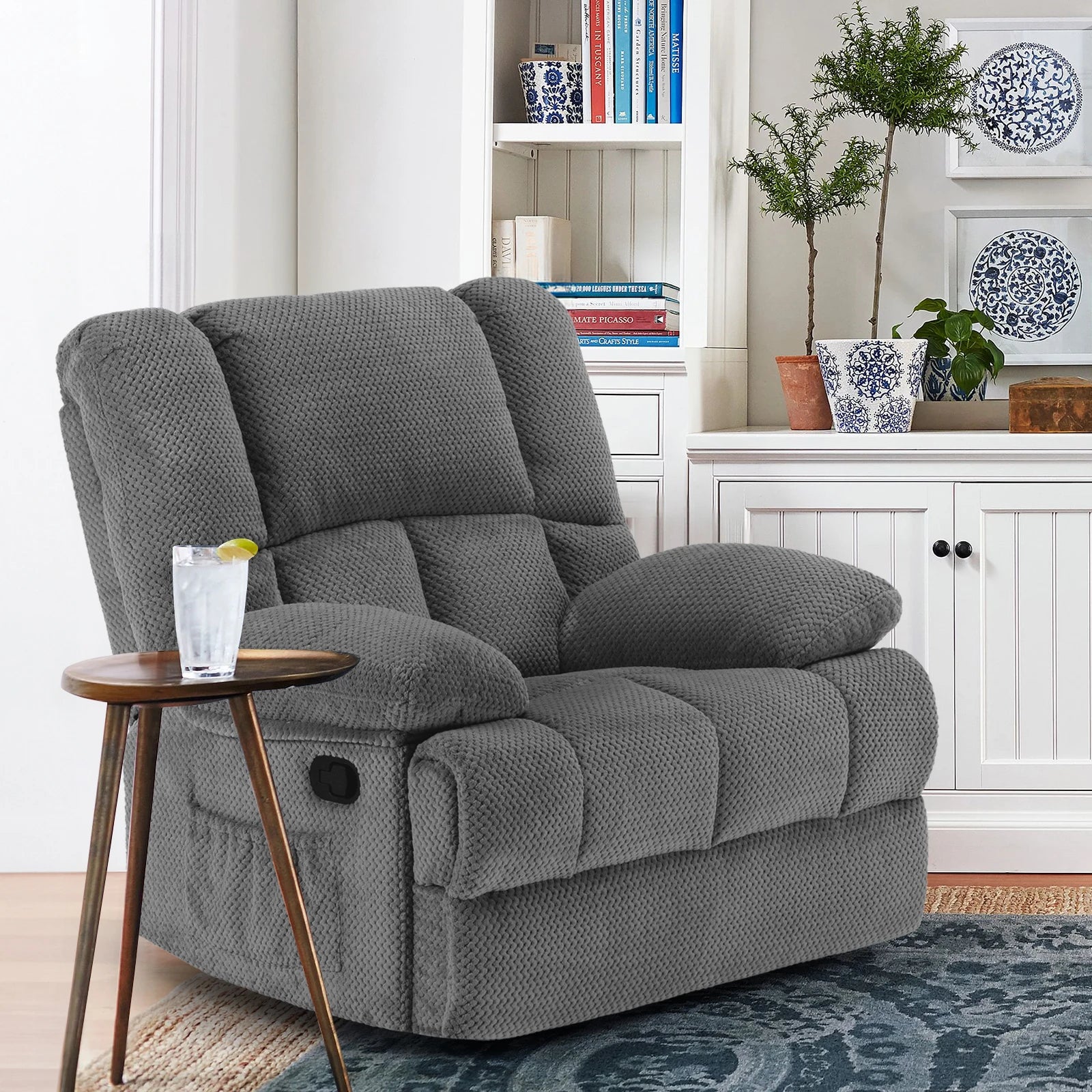 Oversized Rocker Recliner Chair, Upholstered High Back Comfortable & Heavy Duty, for Adults Living Room, Home Theater