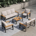 Outdoor Patio Urniture Set, 7 Seats Outdoor Sectional with Coee Table, Patio Contion Sets with Upgraded Armrests and Cushions Or