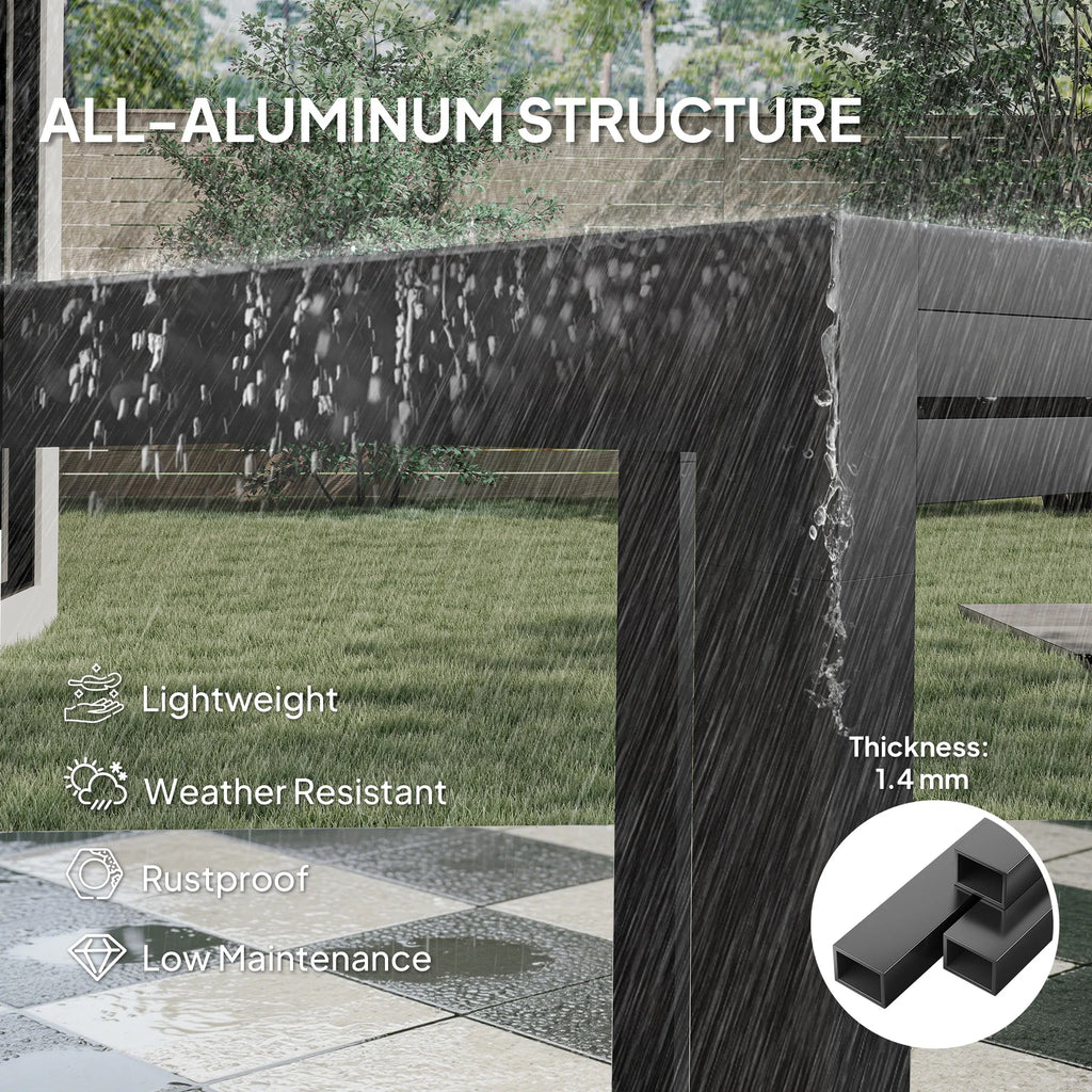 35.5"-71" Expandable Aluminum Outdoor Dining Table for 4-6 People