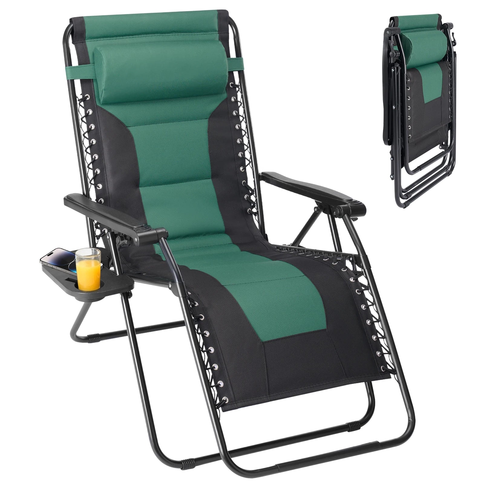 Lvxen Zero Gravity Lounge Chair - Oversized Padded Cotton patio